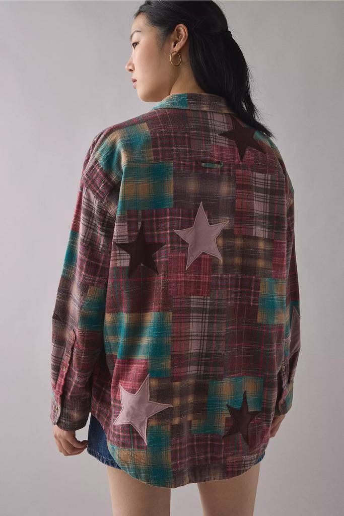 BDG BDG Dani Cowboy Patchwork Oversized Flannel Shirt
