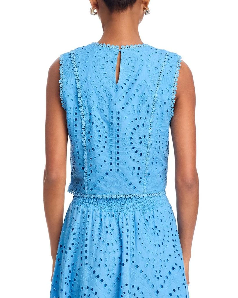 AQUA Eyelet Sleeveless Top - Exclusive 3