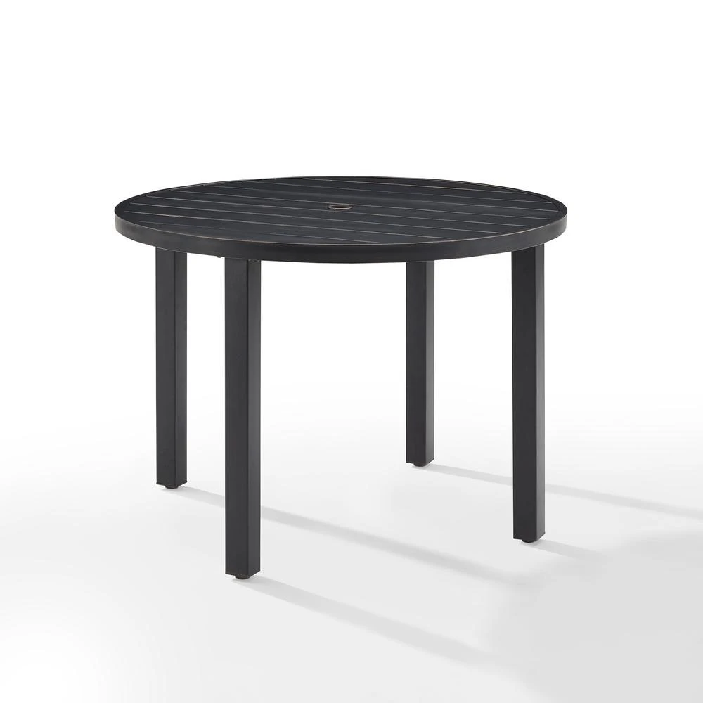 Crosley Kaplan 42" Round Outdoor Metal Dining Table Oil Rubbed Bronze 1