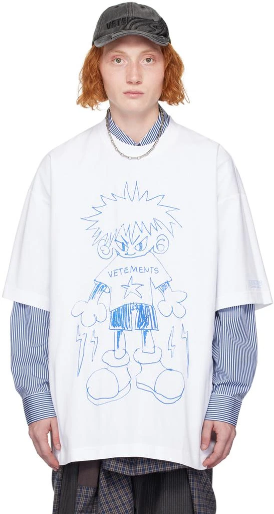 Vetements White Drawing T-Shirt 1
