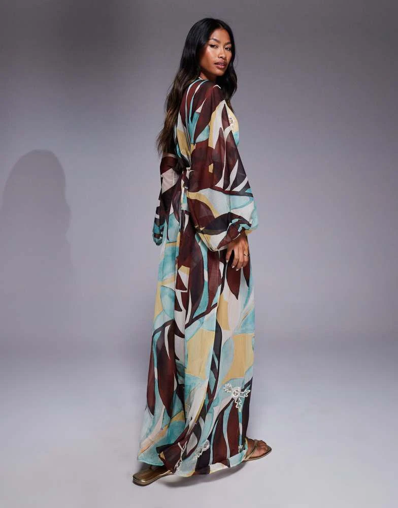 River Island River Island kaftan in blue 3