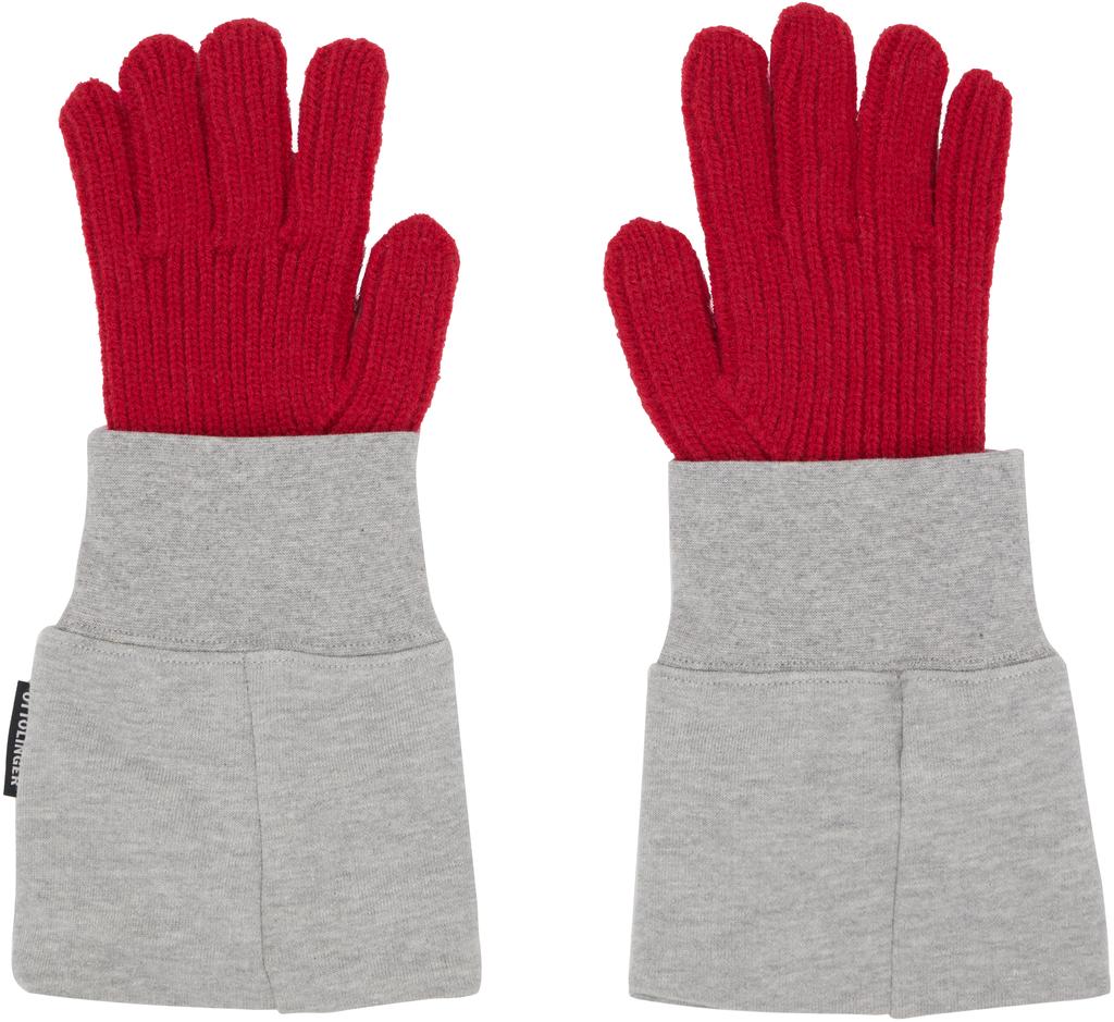 Ottolinger Red 
Gray Deconstructed Sleeve Glove
