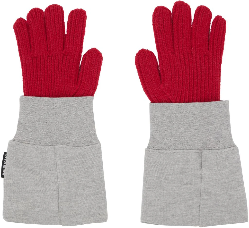 Ottolinger Red 
Gray Deconstructed Sleeve Glove 2