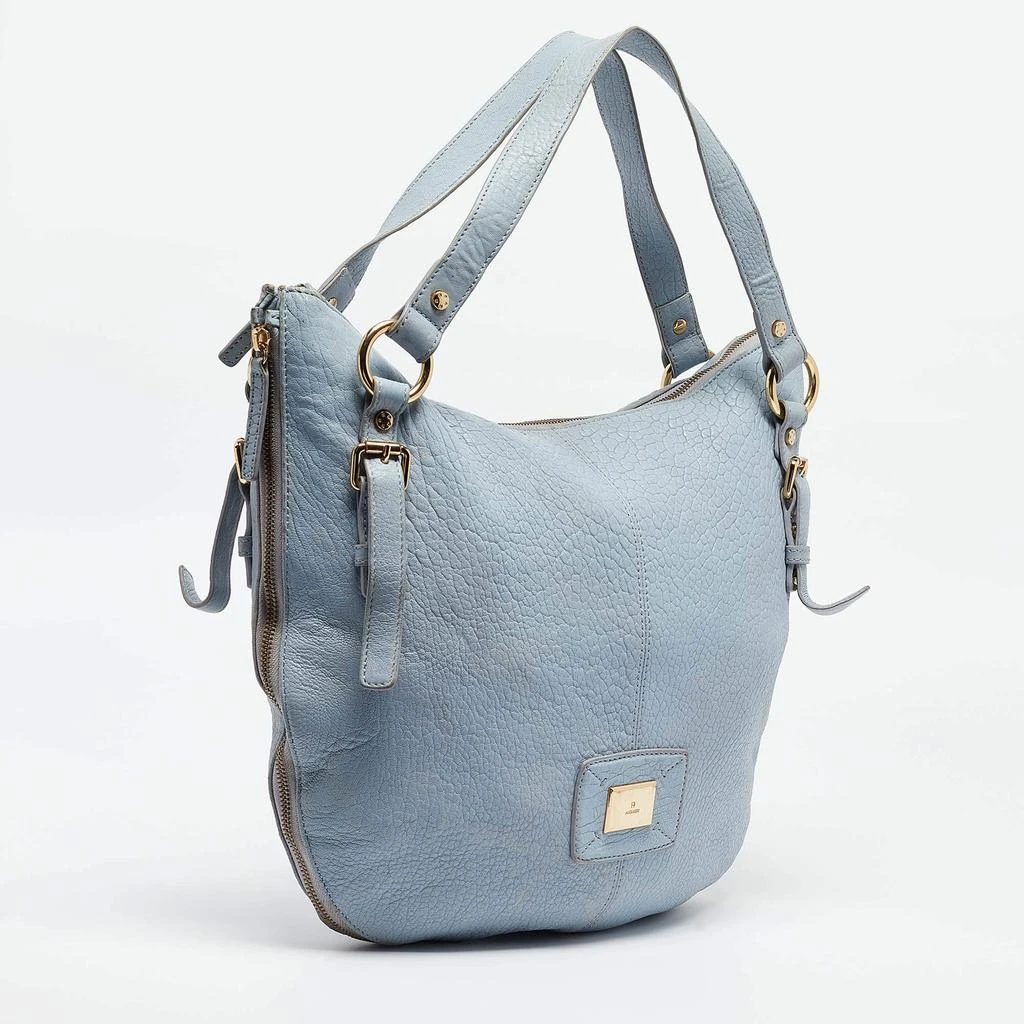 Aigner Aigner Light Blue Pebbled Leather Hobo 3