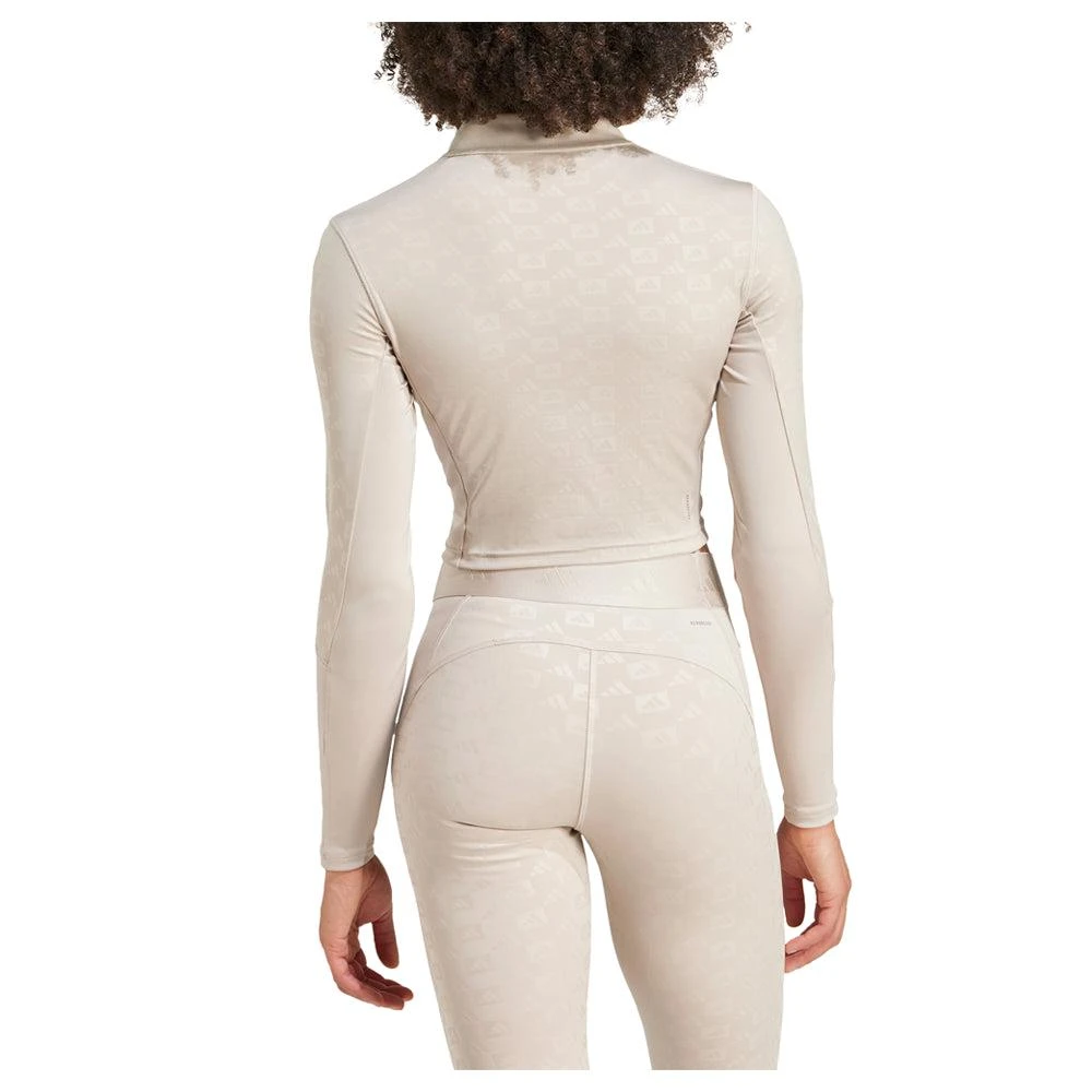 Adidas Hyperglam Training Mock Neck Long Sleeve Quarter Zip Pullover Top