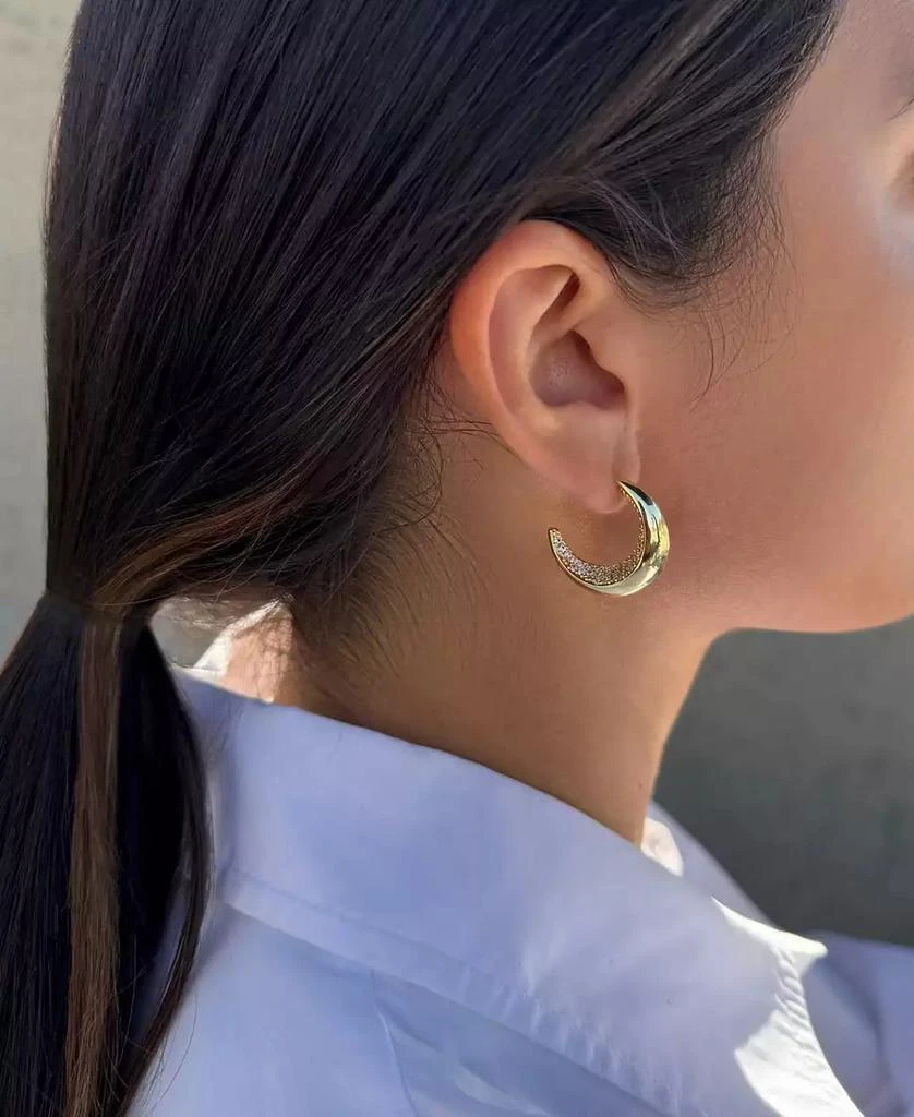 ADORNIA Gold Plated Crystal Lined Hoop Earrings 3