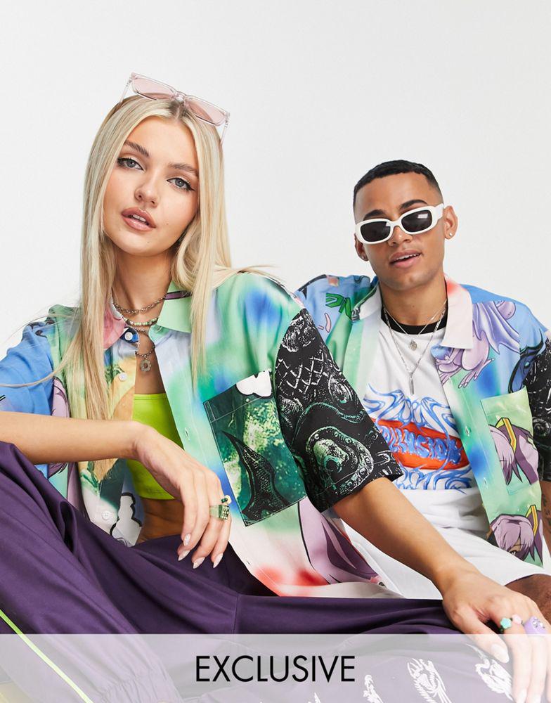 COLLUSION COLLUSION Unisex photographic print shirt in multi