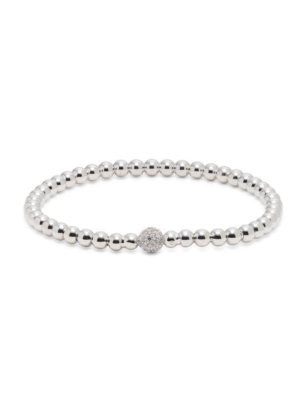 Adriana Orsini ​Rhodium-Plated Cubic Zirconia Beaded Stretch Bracelet