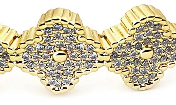 Panacea Pavé Crystal Clover Cuff Bracelet 2