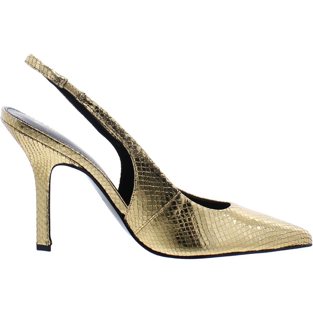 Marc Fisher LTD Emalyn 2 Womens Leather Snake Print Slingback Heels