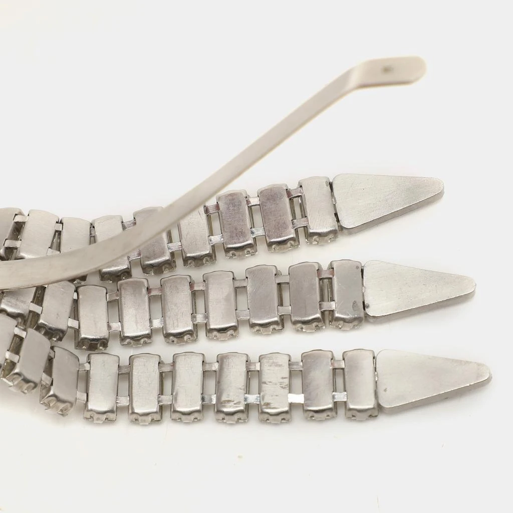 Gucci Gucci Silver Tone Metal and Crystal Embellishment Headband 4