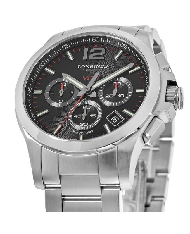 Longines Longines Conquest V.H.P. Black Chronograph  Men
s Watch L3.727.4.56.6