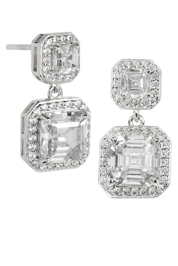 Savvy Cie Jewels Sterling Radiant Cut Dbl Drop