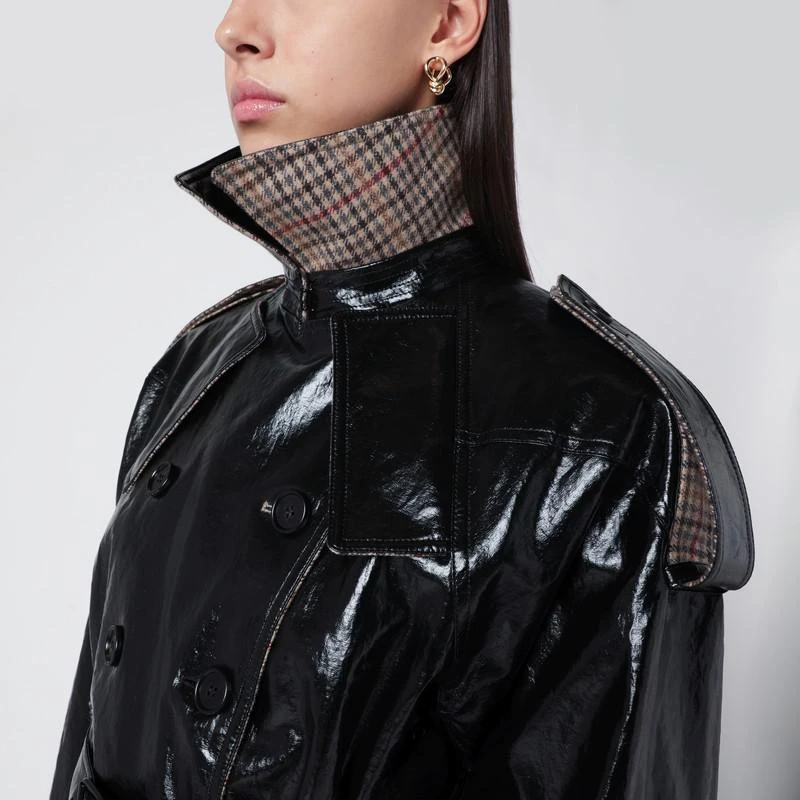 Chloé Short black coated linen trench 4