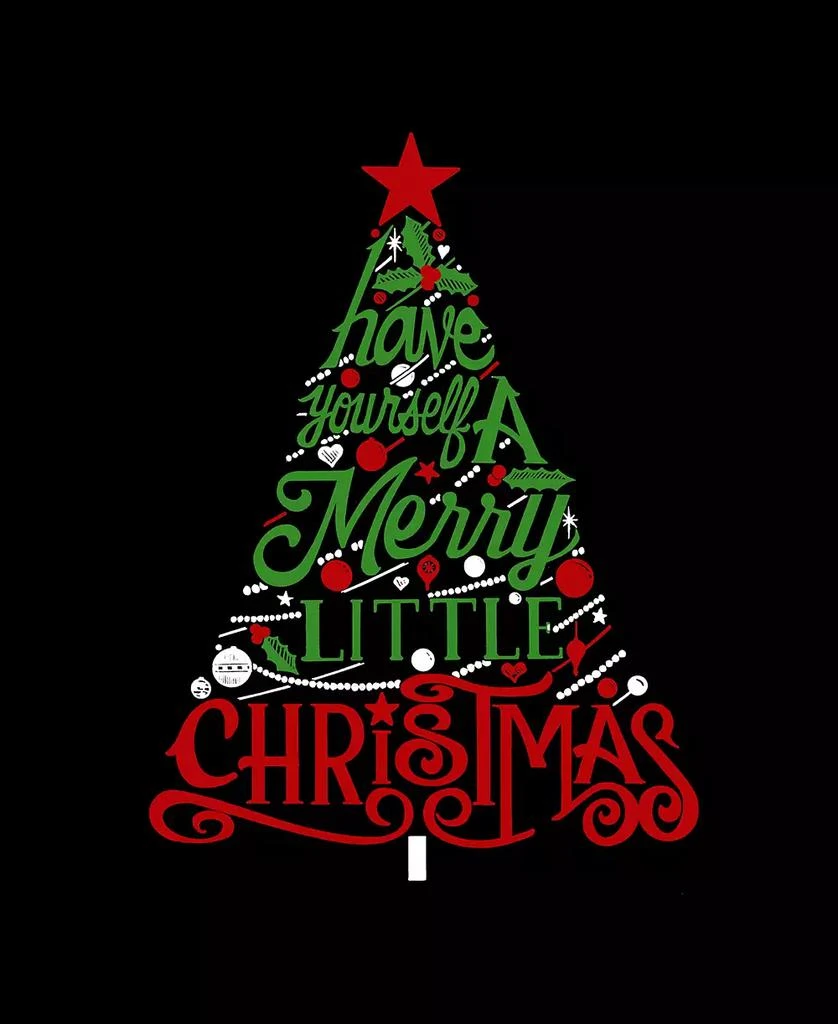 LA Pop Art Women’s Have Yourself a Merry Little Christmas Word Art Crew Neck T-Shirt 3
