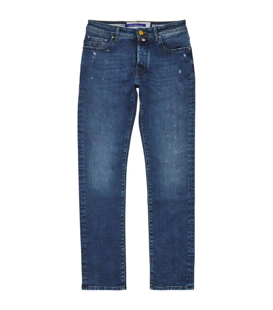 Jacob Cohën Honeycomb-Patch Paint Bard Jeans 1