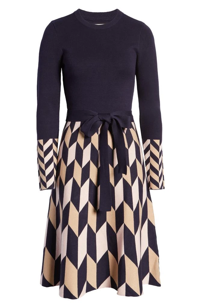 Eliza J Fit & Flare Long Sleeve Sweater Dress 5