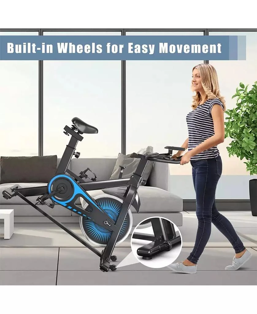 SUGIFT Indoor Silent Belt Drive Adjustable Resistance Cycling Stationary Bike-Blue 5