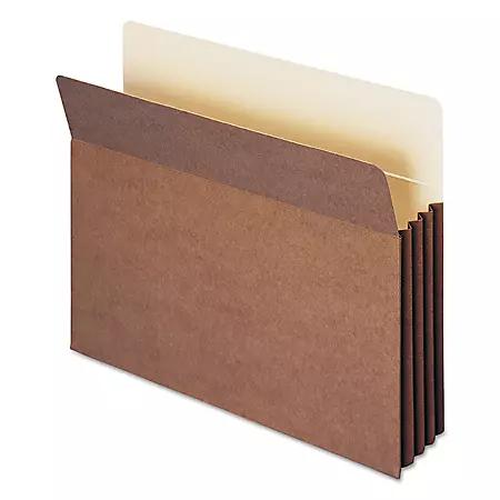Smead Smead 3 1/2" Accordion Expansion File Pocket with Tyvek, Straight Tab, Letter, Redrope, 10ct.