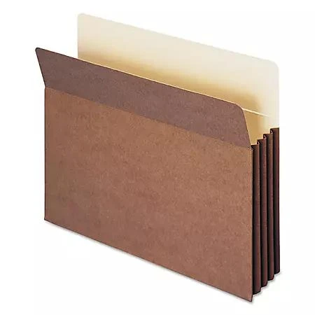 Smead Smead 3 1/2" Accordion Expansion File Pocket with Tyvek, Straight Tab, Letter, Redrope, 10ct. 2