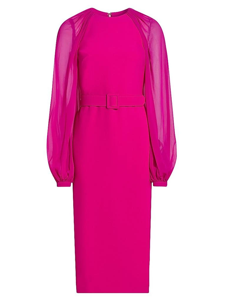 Georgette Pleated Belted Crewneck Midi-Dress  On Sale Now with Up to 70%  Off | Discover Exclusive Deals & Savings at BeyondStyle  Authentic Badgley  Mischka midi-length|dresses|long sleeve|crewneck|modern|pleated|women's|Women's|contemporary|solid  ...