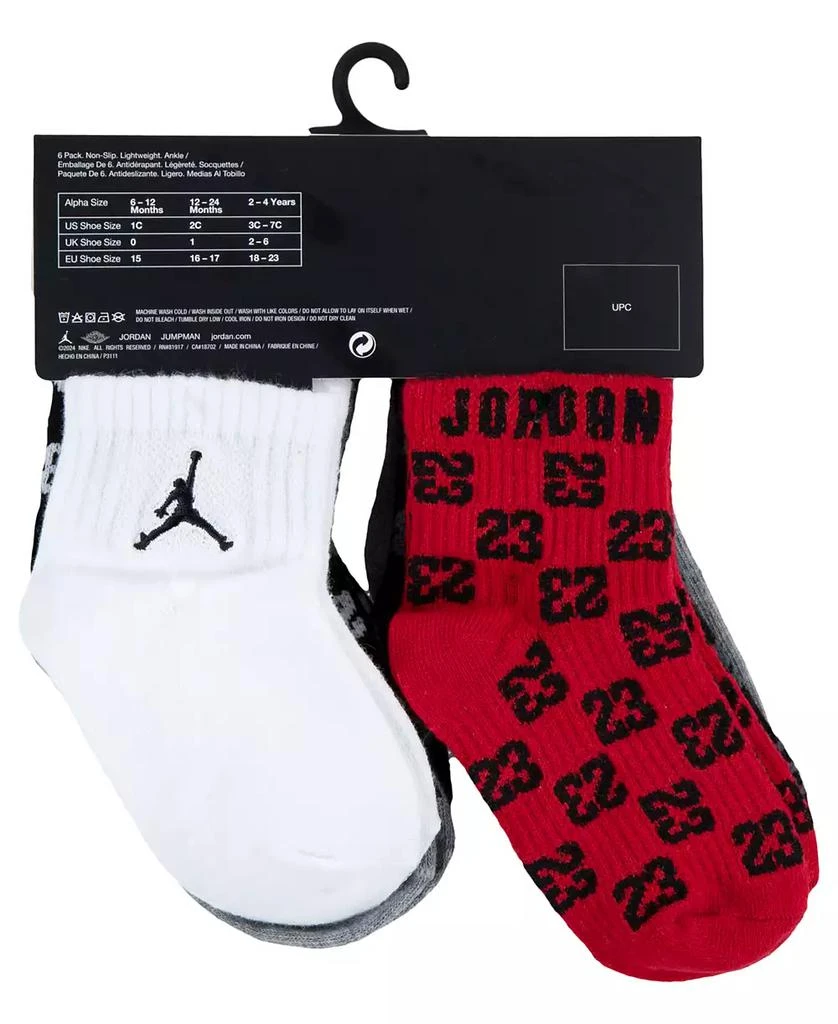 Jordan Baby and Toddler Monogram Socks, 6-Pack 4