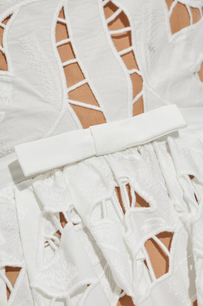 Shop Self-Portrait Bow Embroidered Midi Dress on Sale at