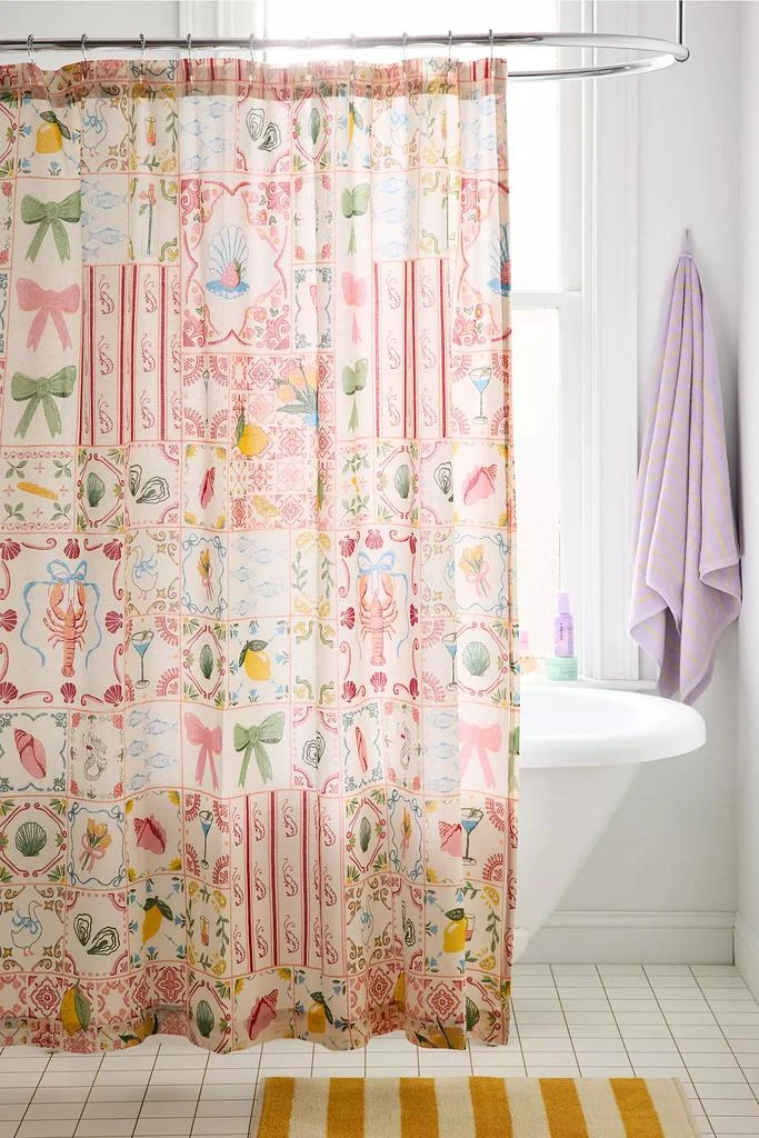 Urban Outfitters Porto Tile Pattern Shower Curtain 1