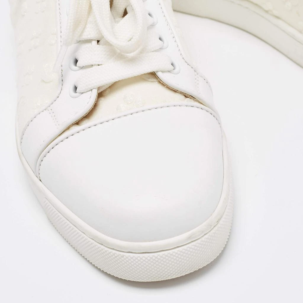 Christian Louboutin Christian Louboutin White Fabric And Leather Vieira Orlato Trainers Sneakers Size 36.5 7