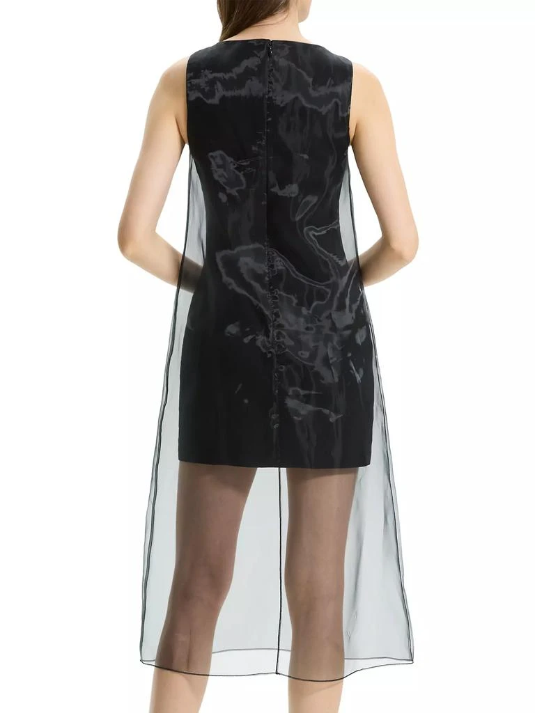 Theory Sleeveless Linen-Blend Organza Dress 5