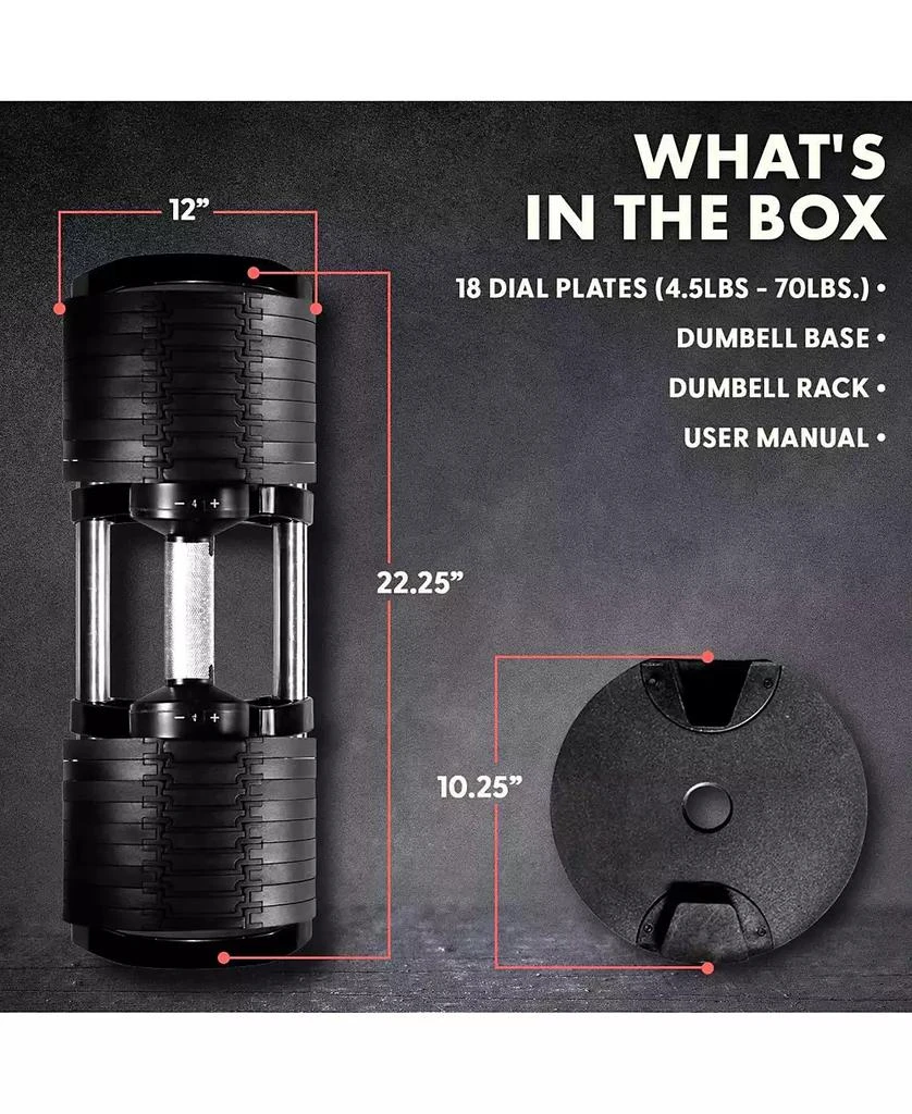 SQUATZ Adjustable Dumbbell, 9-in-1 Weight Options Fitness Equipment with Anti-Slip Metal Handle 7