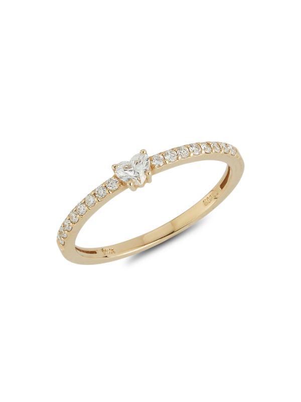 Nephora 14K Yellow Gold & Diamond Heart Ring