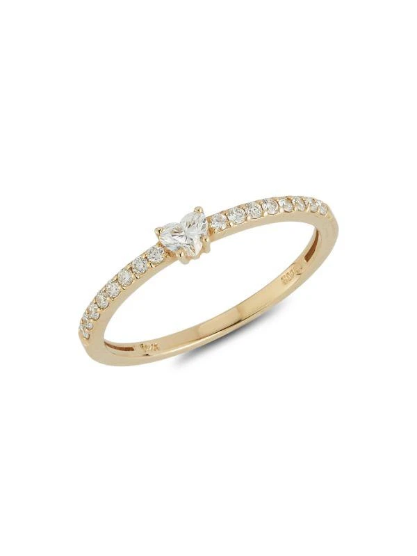 Nephora 14K Yellow Gold & 0.35 TCW Diamond Heart Ring 1