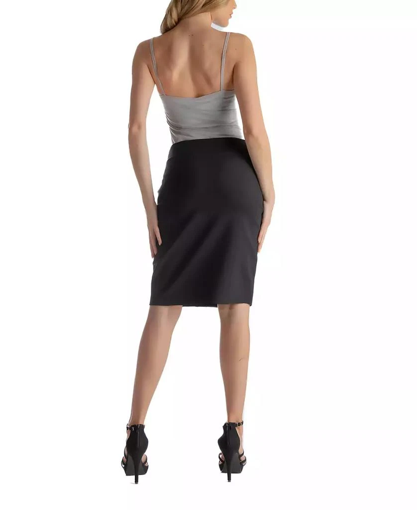 24seven Comfort Apparel Women's Knee Length Elastic Waist Pencil Skirt 2