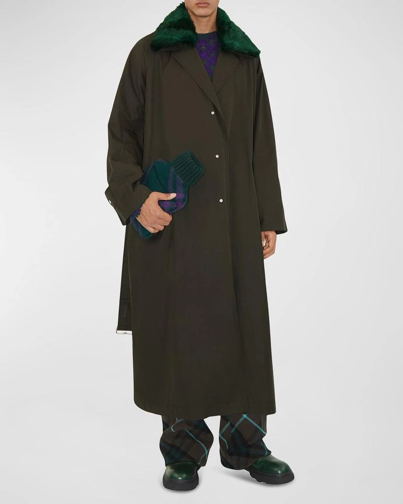 Burberry Men's Trench Coat with Faux-Fur Collar 2