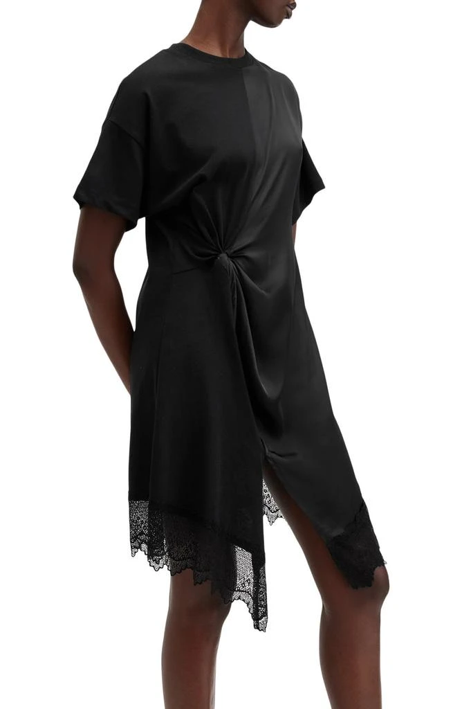 ALL SAINTS Lana Mixed Media Lace Trim T-Shirt Minidress 9