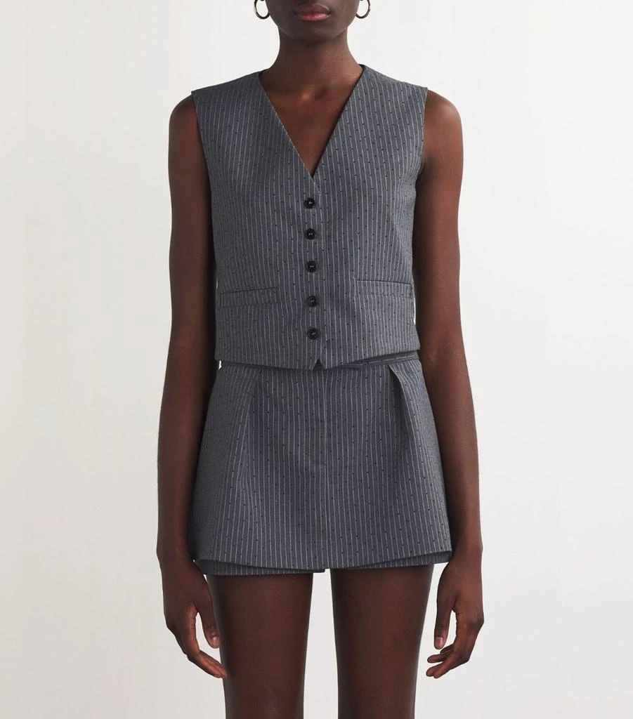 Maje Rhinestone Pinstripe Waistcoat 3