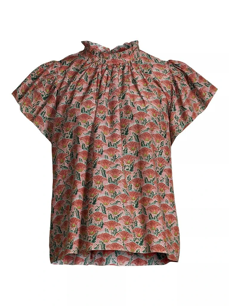 Birds of Paradis Carla Silk-Blend Floral Blouse 1