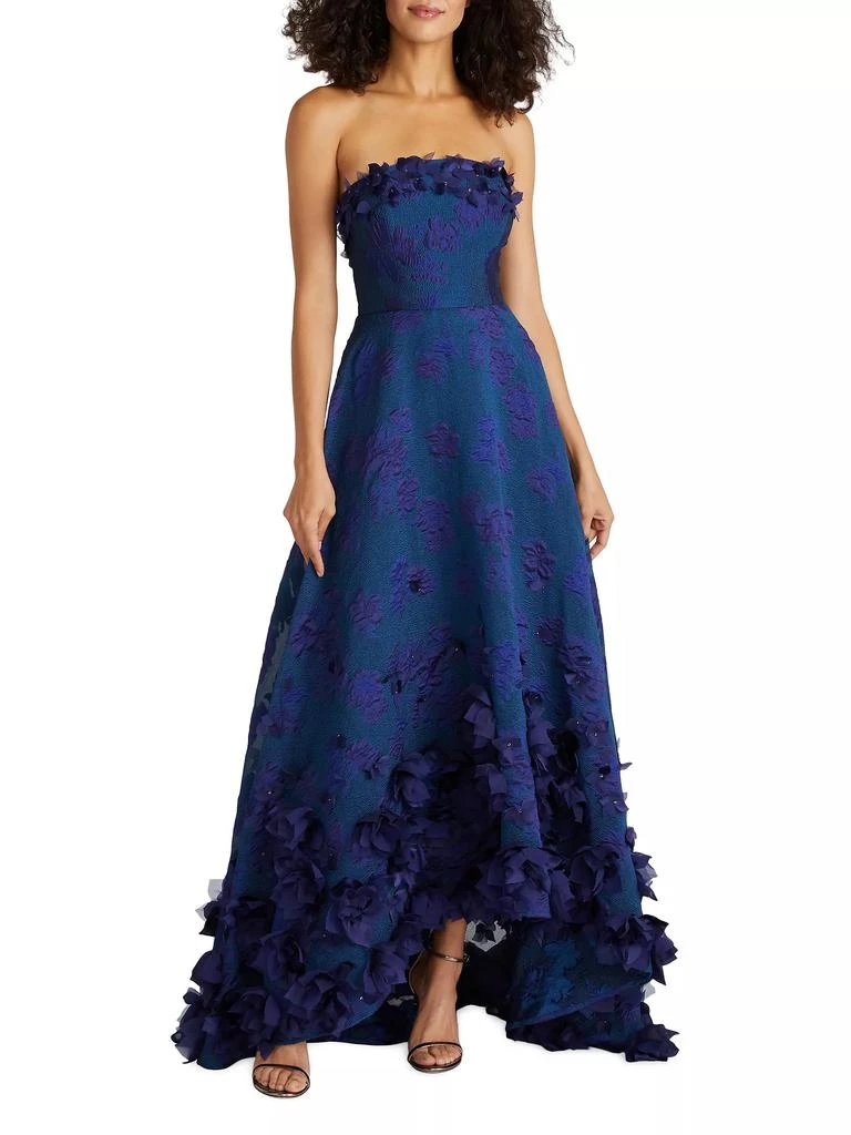 Theia Charlie Strapless High-Low Petal Gown 2