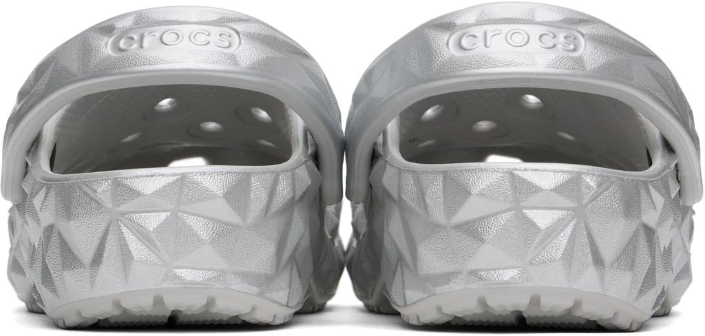 Crocs Silver Classic Metallic Geometric Clogs 2