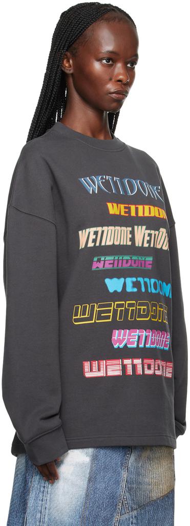 We11done Gray Printed Sweatshirt