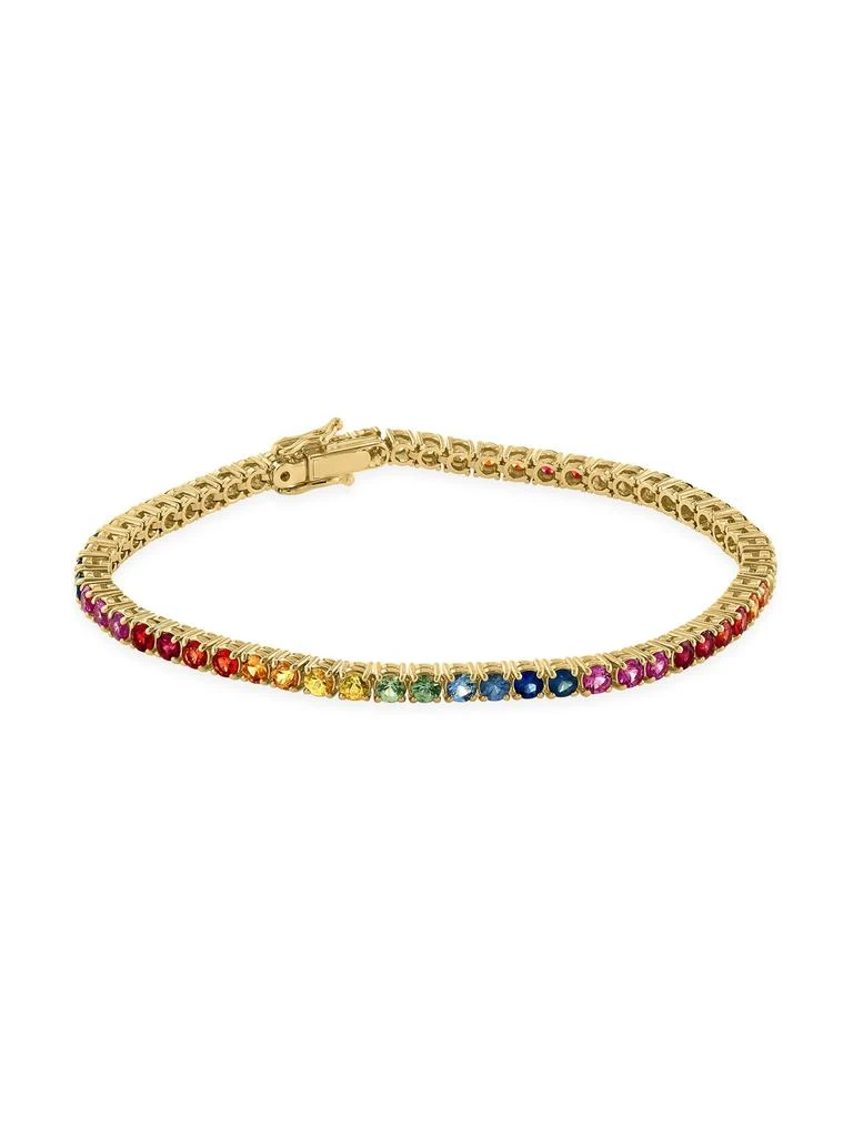 Effy 14K Yellow Gold 
5.61 TCW Sapphire Tennis Bracelet