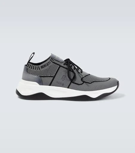 Berluti Shadow knitted and leather sneakers 1