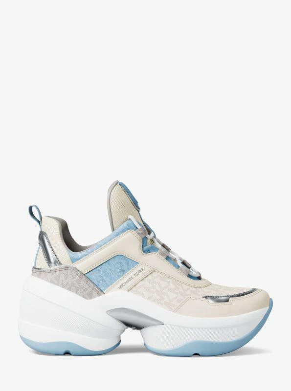 Michael Kors Olympia Mixed-Media Trainer 2