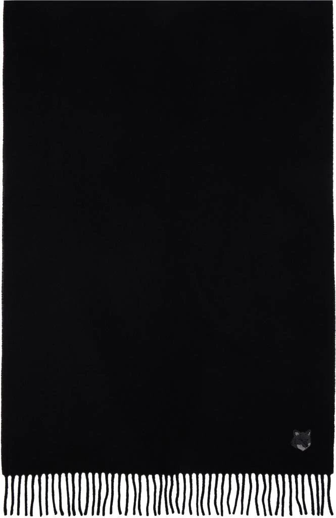 Maison Kitsune Black Bold Fox Head Scarf 1