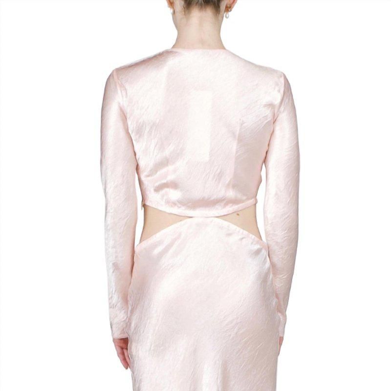 ANNA OCTOBER Martha Cutout Satin Maxi Dress In Pink