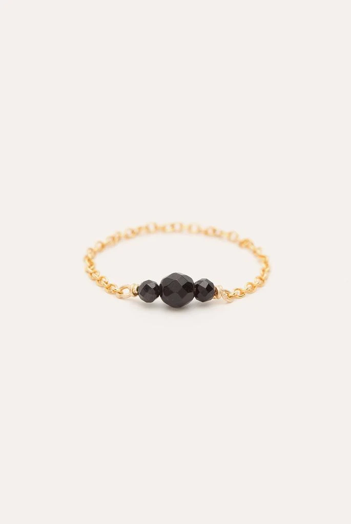 预计3周后发货 YAY Paris Bague Chaînette Chance - Spinelle - Or 1