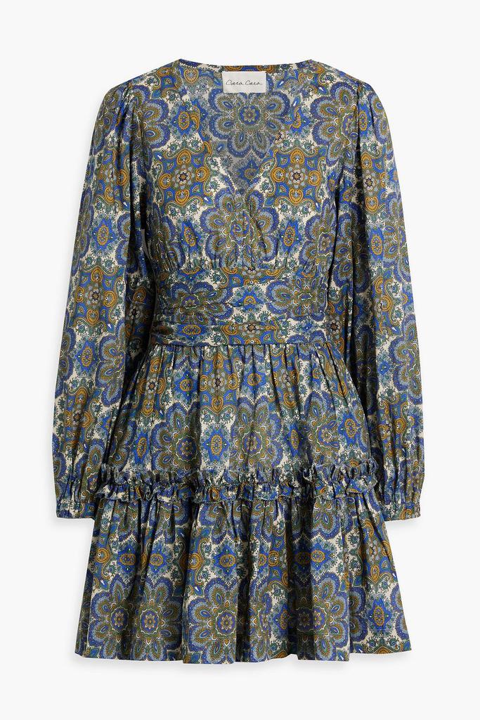 CARA CARA Harper gathered printed cotton mini dress