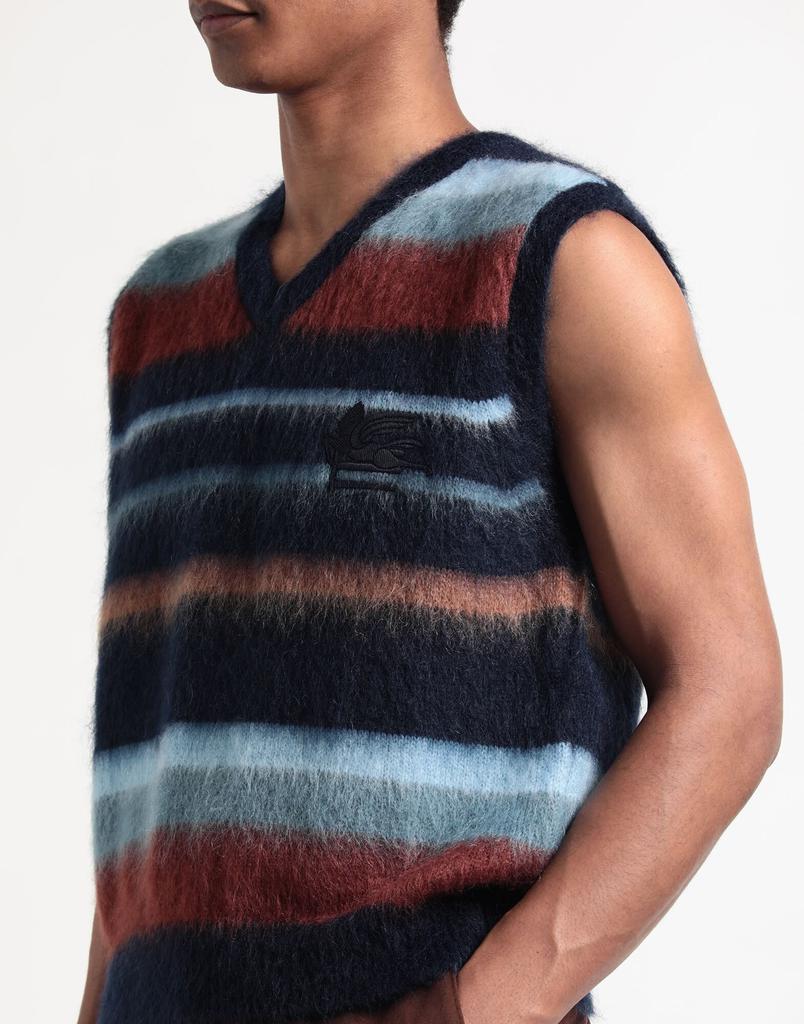 トップス ETRO Wool Knit Vest Etro - Navy Blue Paisley Knit Cardigan Vest | Mitchell Stores