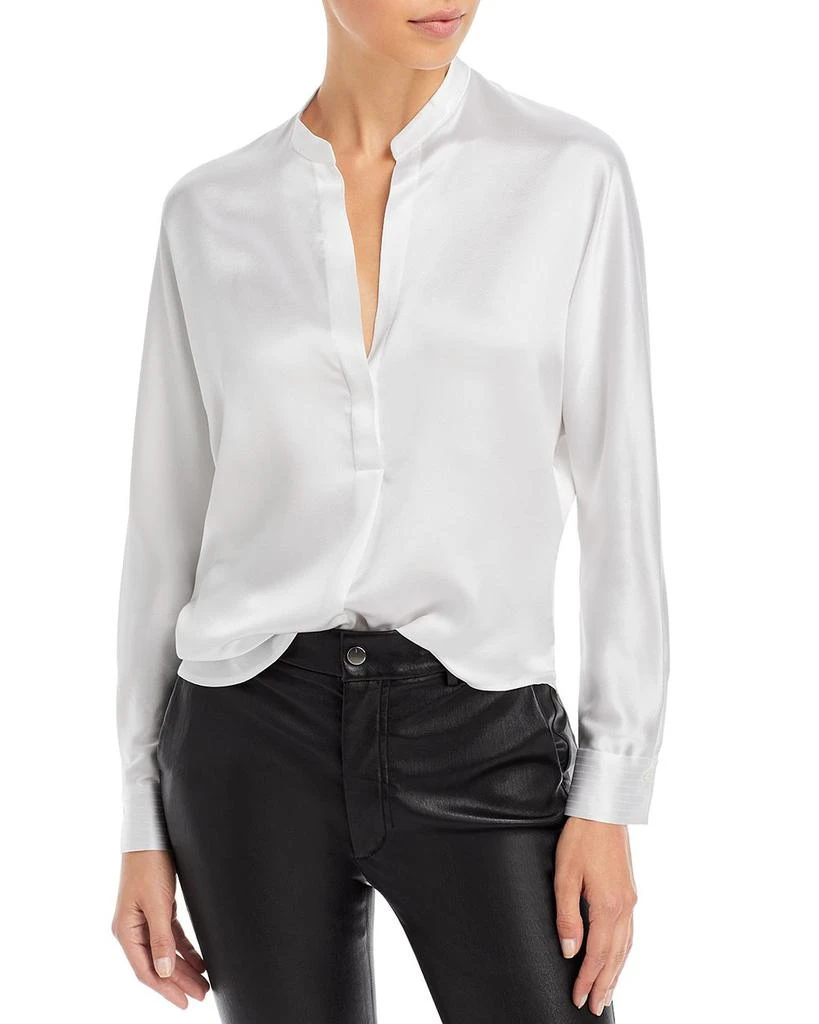 Vince Silk Banded Collar Blouse 1
